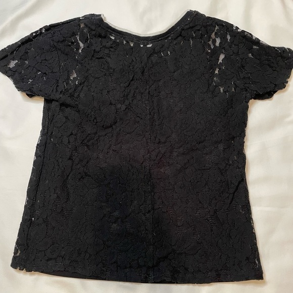 🐶🐶🐶Girls Justice size 10 black lace pink butterfly shirt🐶🐶🐶 - Picture 4 of 5